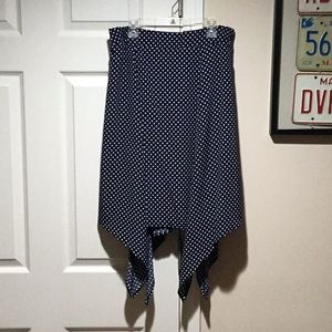 ⭐️ Elle Navy/White Polka Dots Handkerchief Hem Skirt - Size M